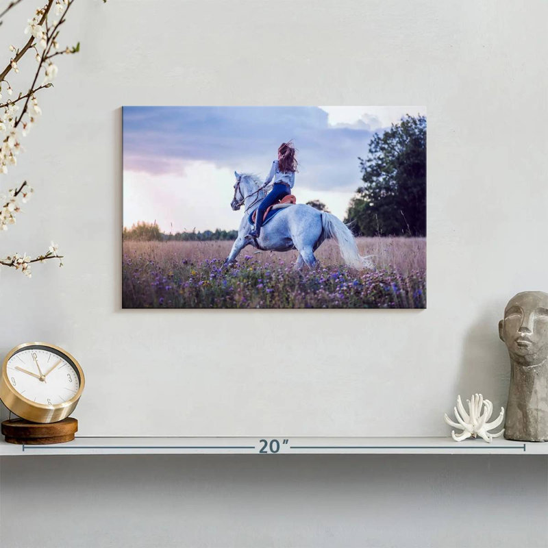 Mehar Girl On Horseback, 8" H x 12" W