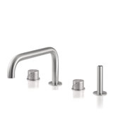 Acquaco Linki Loop Deck Mount Four-Hole Two Handle Bathtub Faucet with Hand Shower