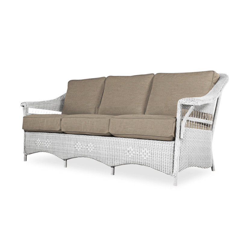 Nantucket Outdoor 3 - Seat Patio Sofa, White, Serena Floral Meadow