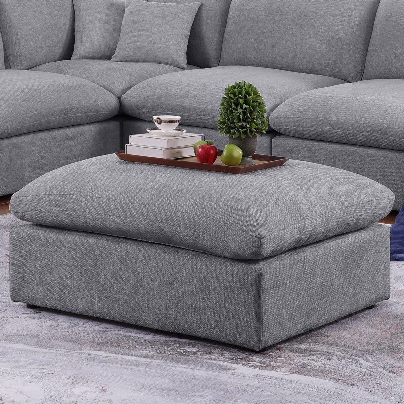 Canapé modulaire surdimensionné réversible de coin 6 pièces Cloud, Mélange de polyester gris