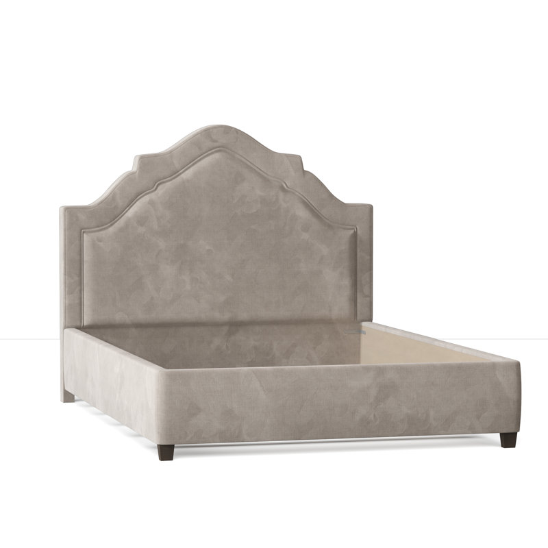 Sheila Upholstered Bed, Queen, Bella Ocean Performance Velvet, Brown Mahogany