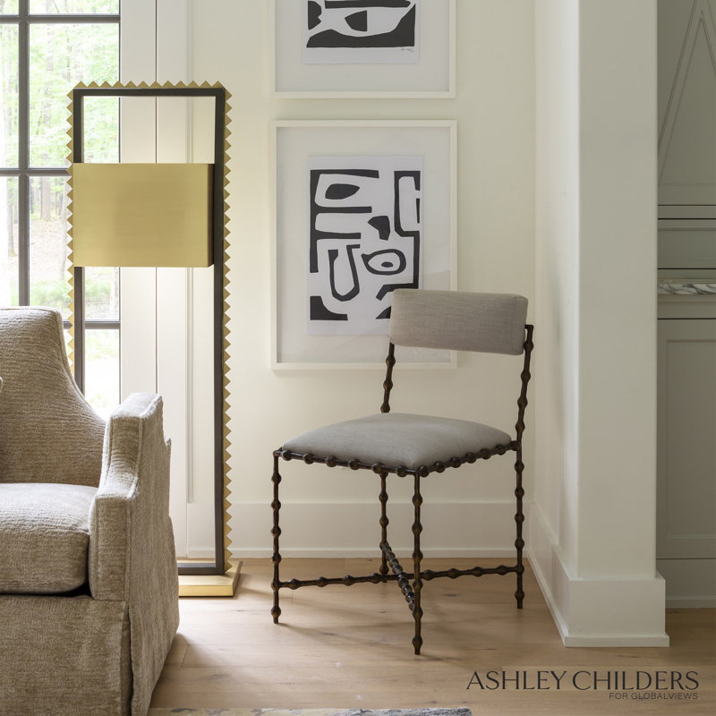 Elder Dining Chair-Leaf-Avoletta, Gray, Bronze