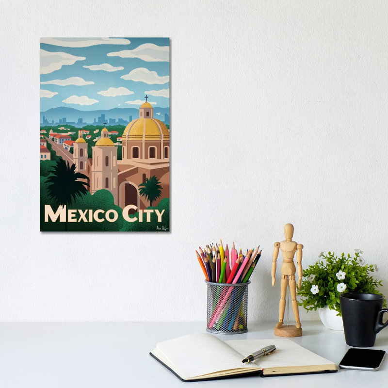 Mexico City 1 Piece Wrapped Canvas Wall Art, 20.32 cm H x 30.48 cm W