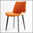 Orange PU Leather Dining Table Set Of 2 With Sturdy Iron Legs For Compact And Modern Living Spaces
