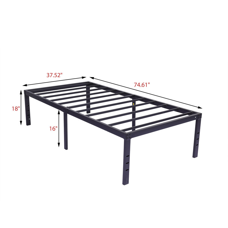 Base de lit plateforme en métal, Simple, Blanc