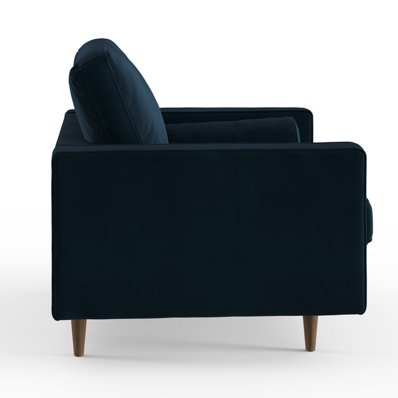 Pritchett Upholstered Armchair, Ink Blue Performance Velvet