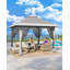 3x3m Double Top Pop Up Gazebo with Mesh Sidewalls, Waterproof Polyester Instant Canopy Shelter with Sandbags for Patio, Backyard, Wedding and Outdoor Party-129599532