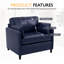 Fauteuil rembourré en similicuir de 34,5 po de largeur, fauteuil simple rembourré moderne-1391817625