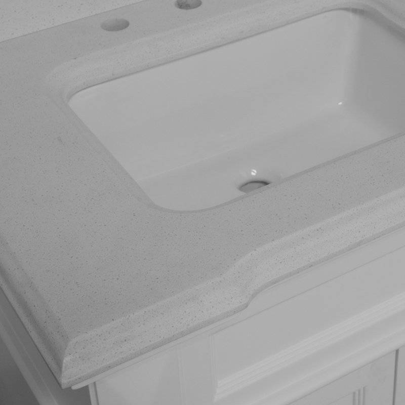 Aoibhin 30'' Single Bathroom Vanity with Top, White, Quartz
