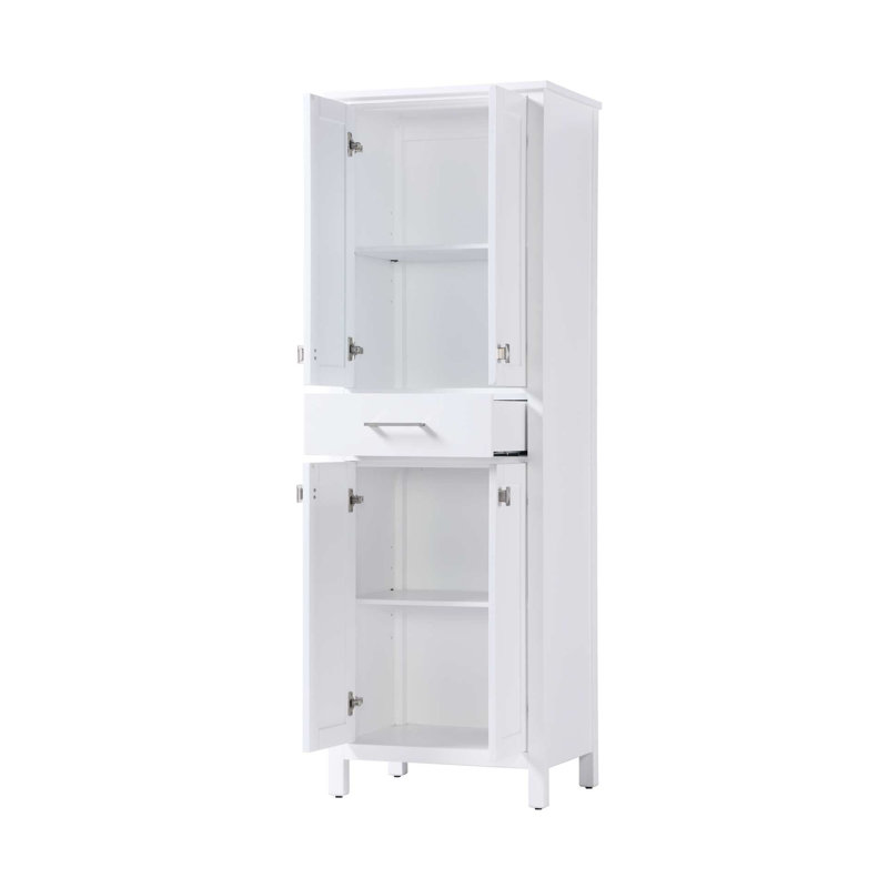 24 inch Bath Storage Cabinet in White, 72" H x 24" W x 18" D, White