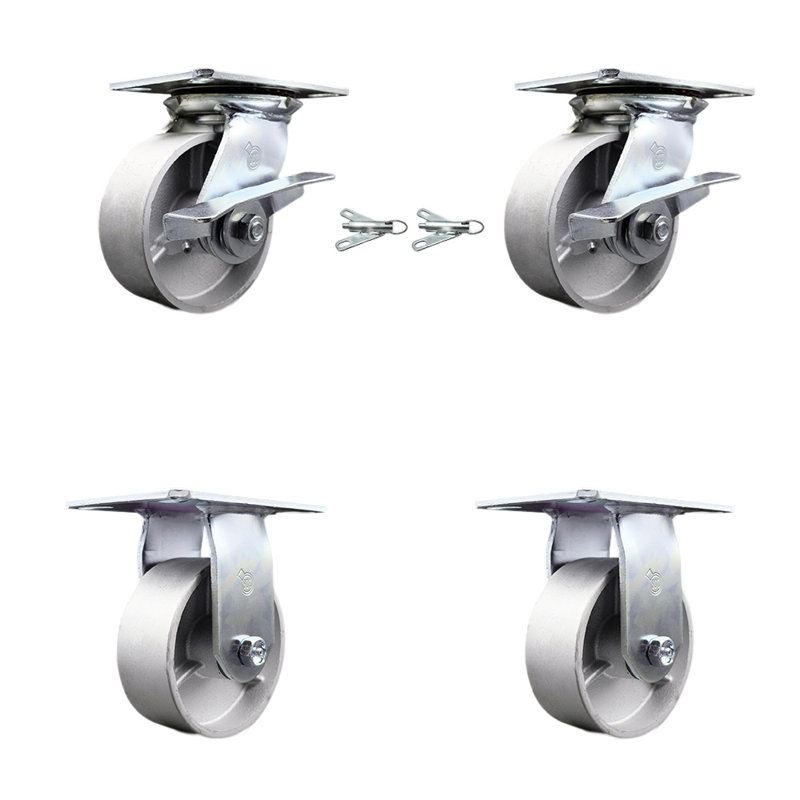4 Piece Semi Steel Caster Set