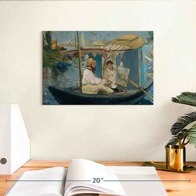 Leisha Claude Monet In His Studio Boat, 8" H x 12" W
