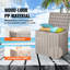 Boîte de rangement extérieure en résine pour terrasse, organisateur de patio imperméable 31 gallons pour une vie sans encombrement et une esthétique extérieure améliorée.