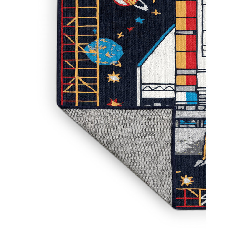 Machine Washable Space Purple Area Rug