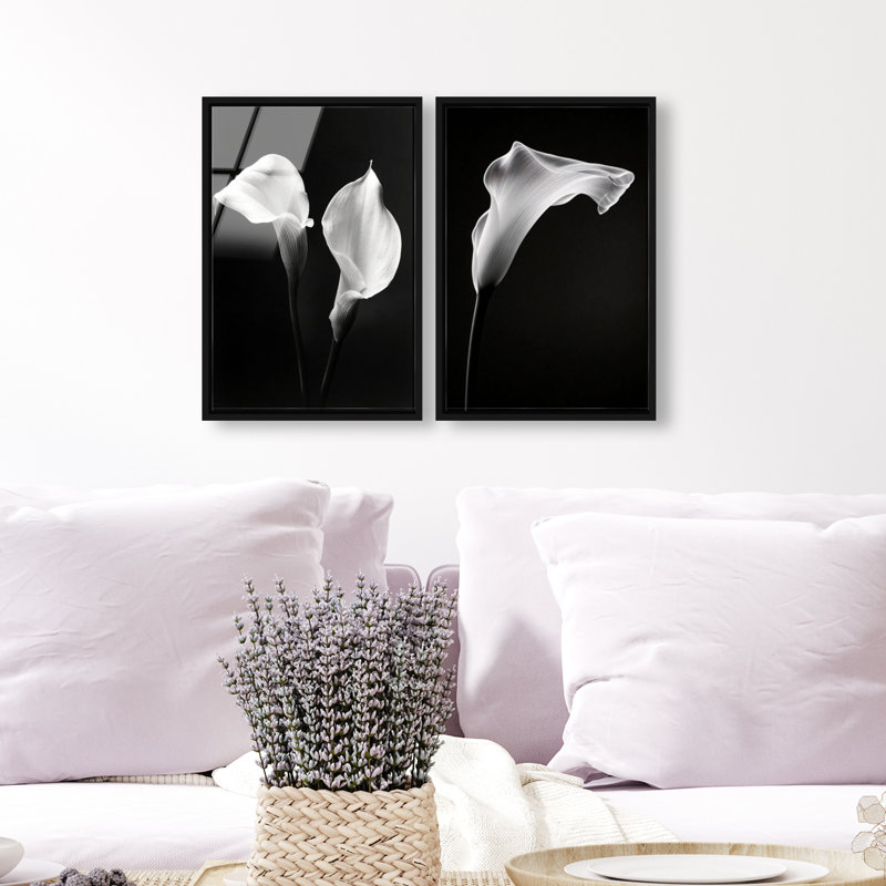 Calla Lily Set High-Gloss Frameless Acrylic Glass Wall Art Floral & Botanical Print by Oliver Gal, Ready to Hang, 10 x 15