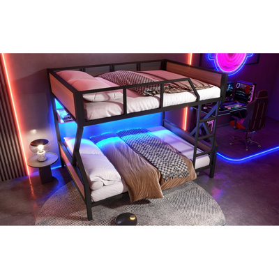 Lit superposé double au-dessus de double avec rangement, conception moderne pour la maison