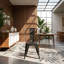Ensemble de 2 chaises d'appoint empilables en métal noir mat l 17 po x P 17 po x H 33 po Industrial Loft
