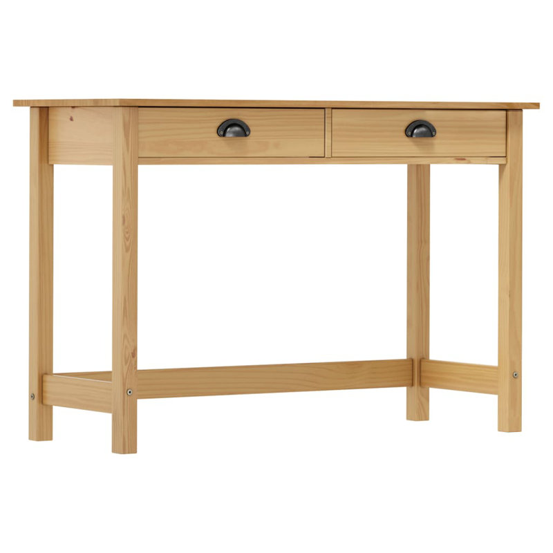 vidaXL Console Table Solid Pine Wood Compact, Brown, Brown