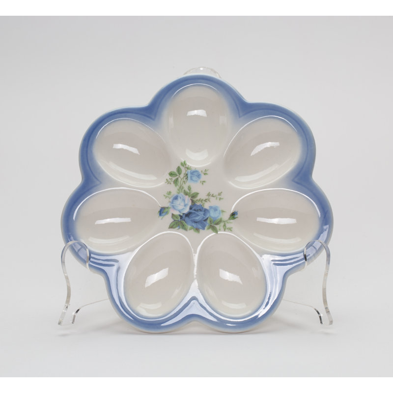 Easter Egg Plate With Blue Roses