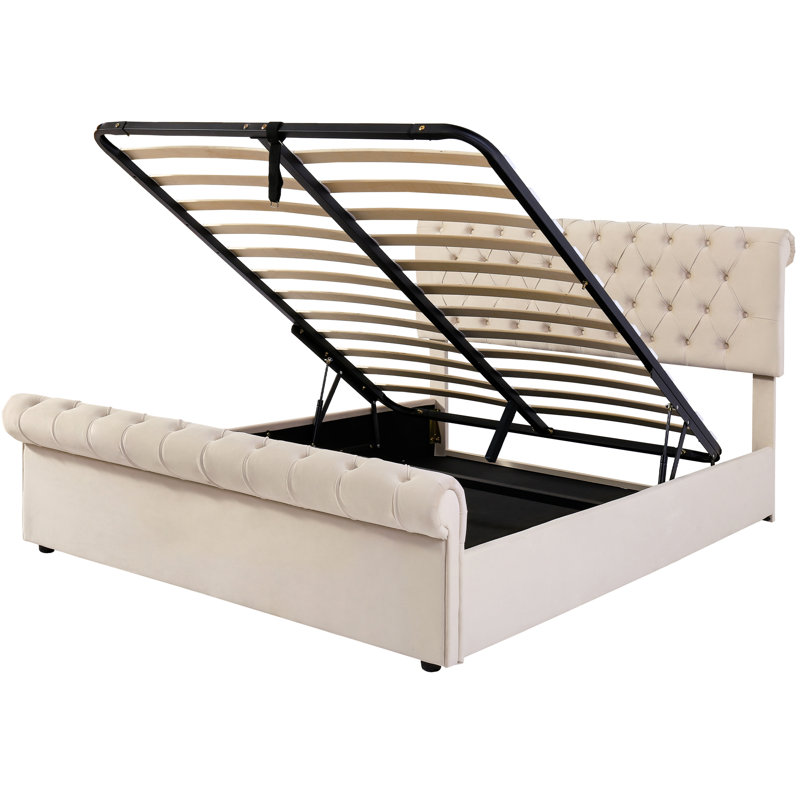 Upholstered Ottoman Storage Bed, Kingsize (5')