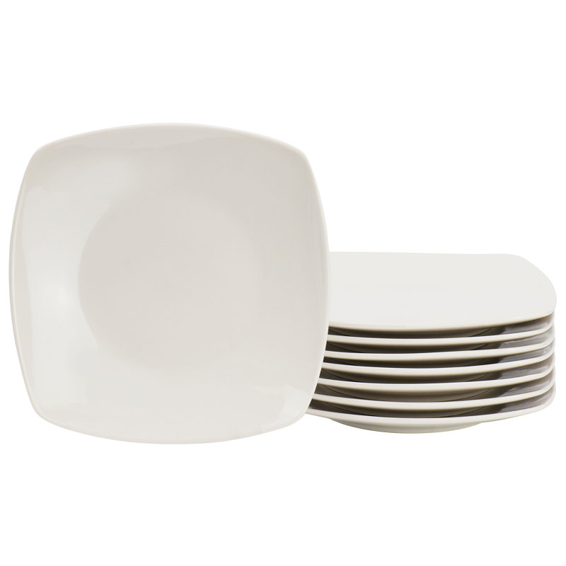 Ensemble d'assiettes à dessert en grès blanc 7 pièces Gibson Home