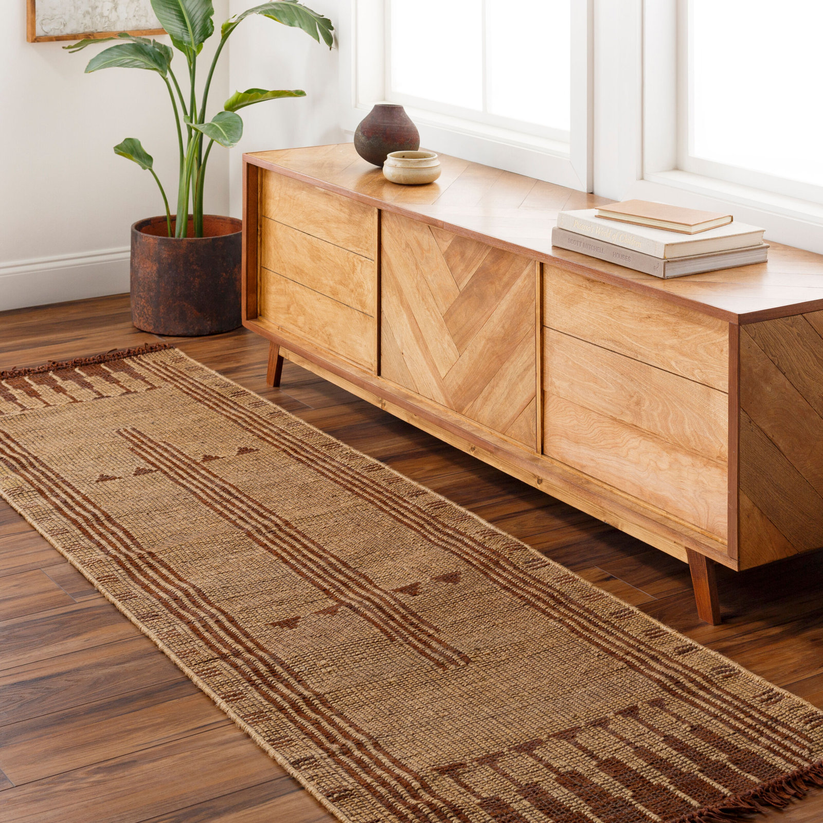 Alfi Hand-Woven Oriental Jute Rug, Runner 2'6" x 8'