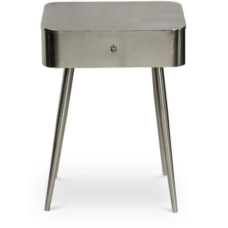Rylan 1 - Drawer Iron Nightstand, Silver