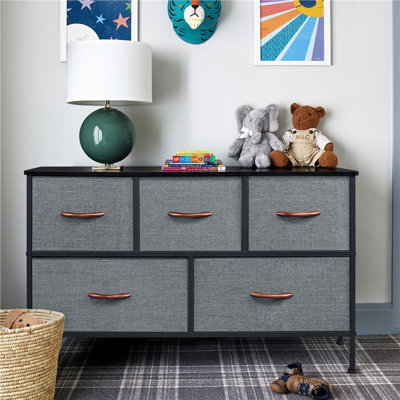100Cm W Chest Of Drawers With 5 Fabric Drawers