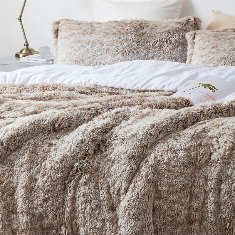 Twin Frosted Clay Taupe Plush Microfiber Comforter Set