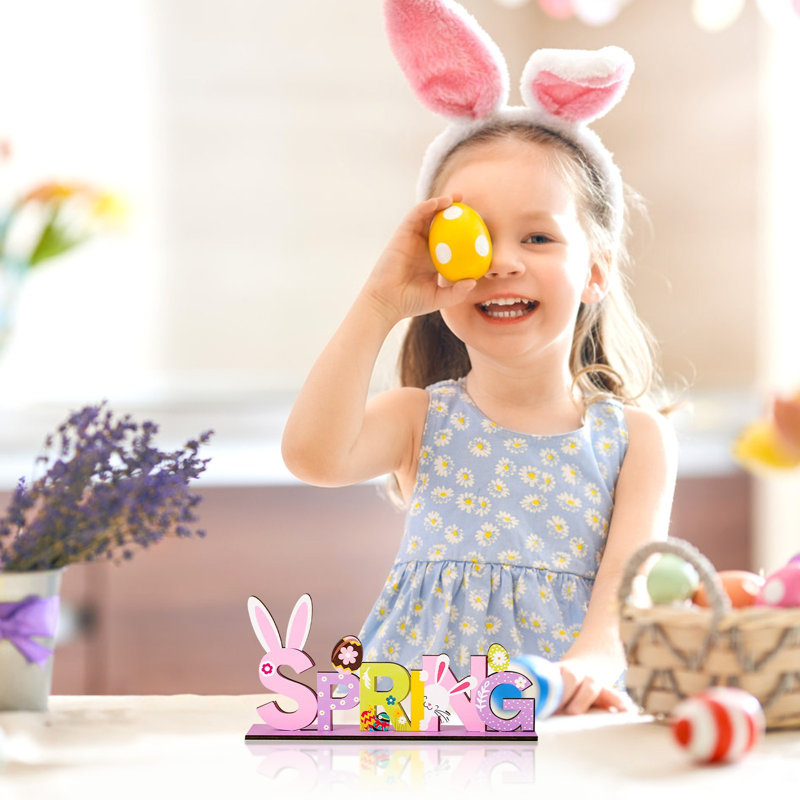 Joyeuses Pâques, décoration d'arbre en bois, artisanat, décoration, fête, A