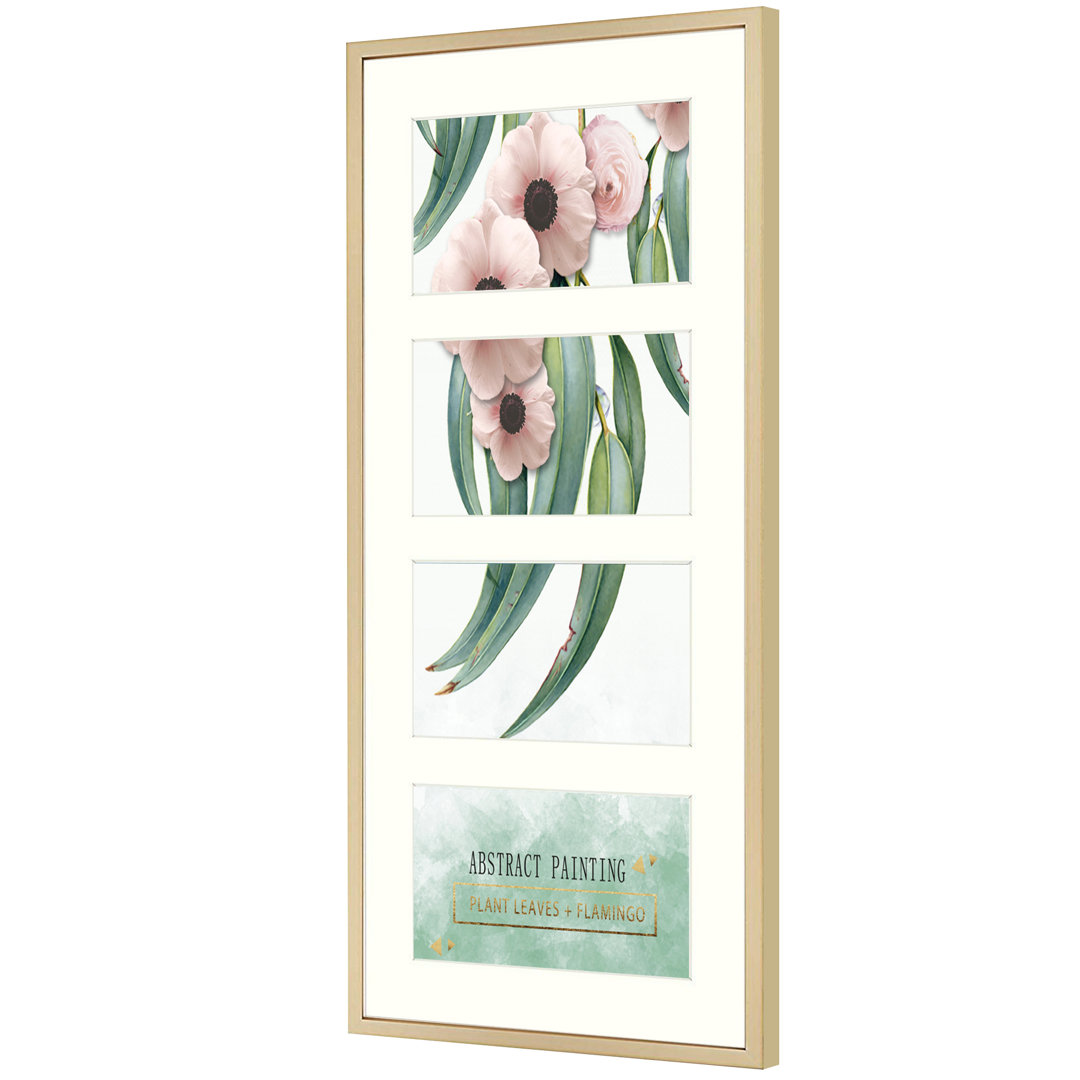 Arialle Metal Collage Picture Frame, 4 Openings Matted Collage Frame for 4x6 Pictures for Wall Latitude Run® 