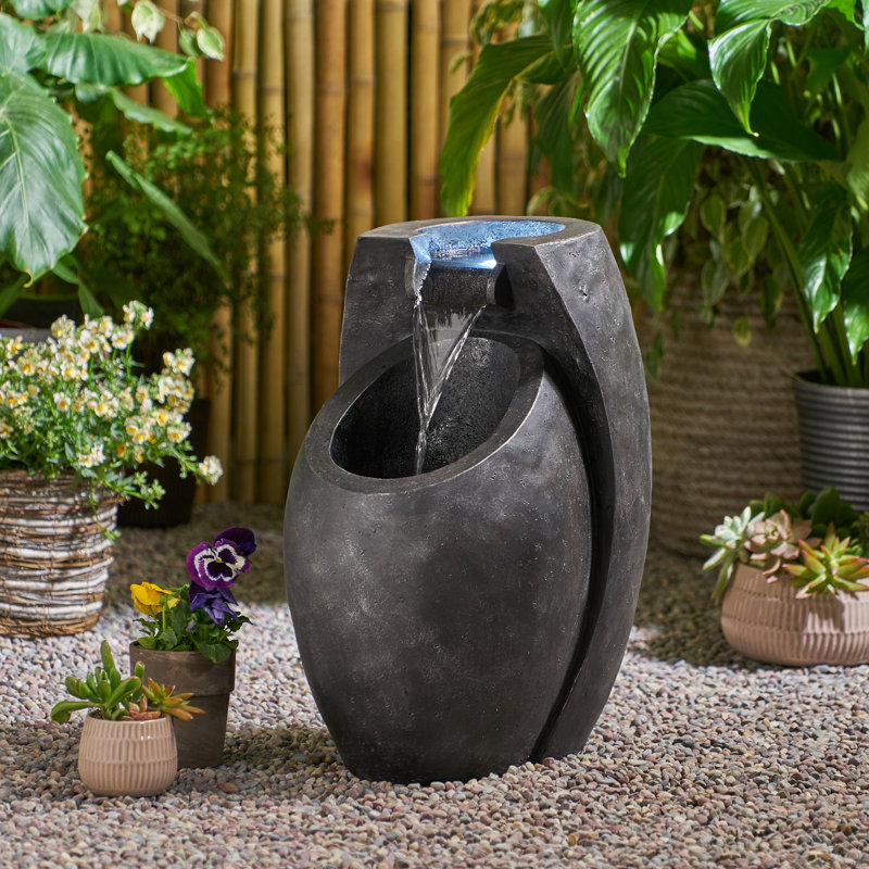 Weather Resistant Floor Fountain with Light