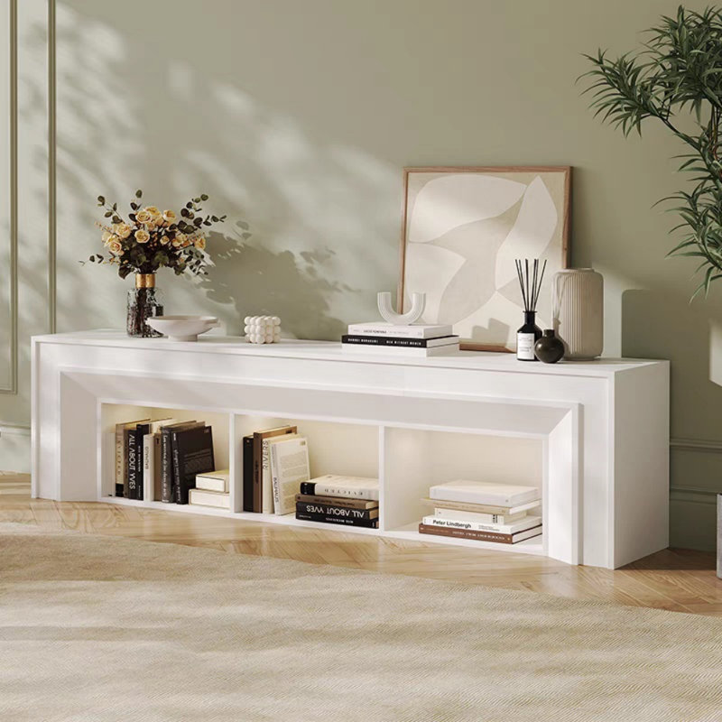 Meuble télé Minimalist Creative, H 23,62 po x L 78,74 po x l 12,6 po, Blanc