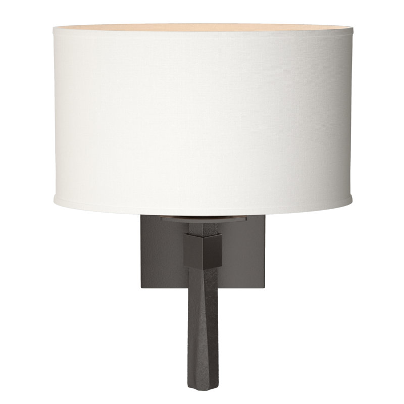 Beacon Hall Oval Drum Shade Sconce, Oil Rubbed Bronze, Natural Anna