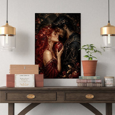 Canvas Wall Art Romantic Gothic Couple Art Print With Pomegranate Vintage Poster Print Home Decor