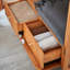 Armoire de rangement en bois et rotin