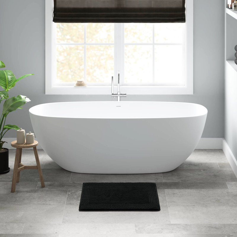 Tapis pour salle de bain réversible 100% coton 3000 g / m² 20 po x 30 po - dense et doux, lavable à la machine, antidérapant, doux au toucher, velours moyen