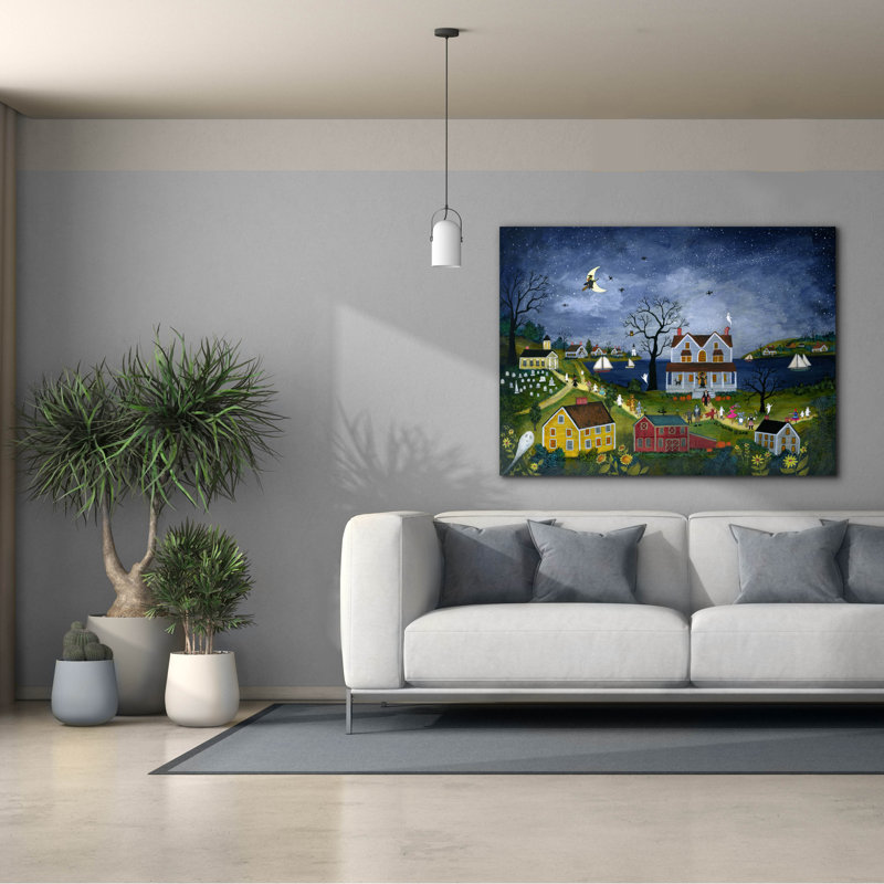  «Halloween Hayride, Cape Cod» par JL Munro, art mural sur toile, 54 po x 40 po