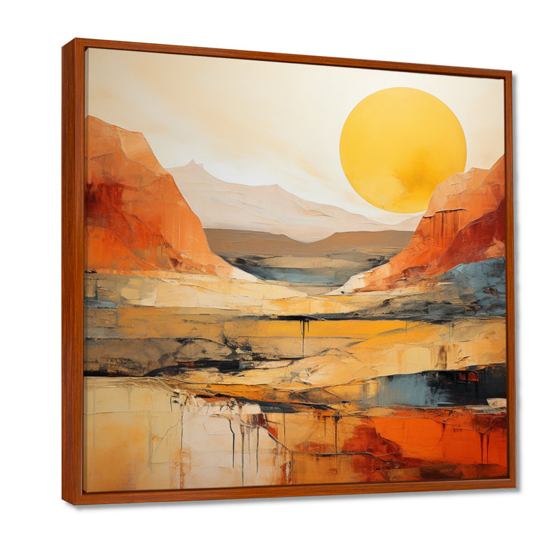 «Bold Landscape Canyon Desert VII», art sur toile Canyon, H 36 po x l 36 po, Reproduction avec cadre flottant, Brun