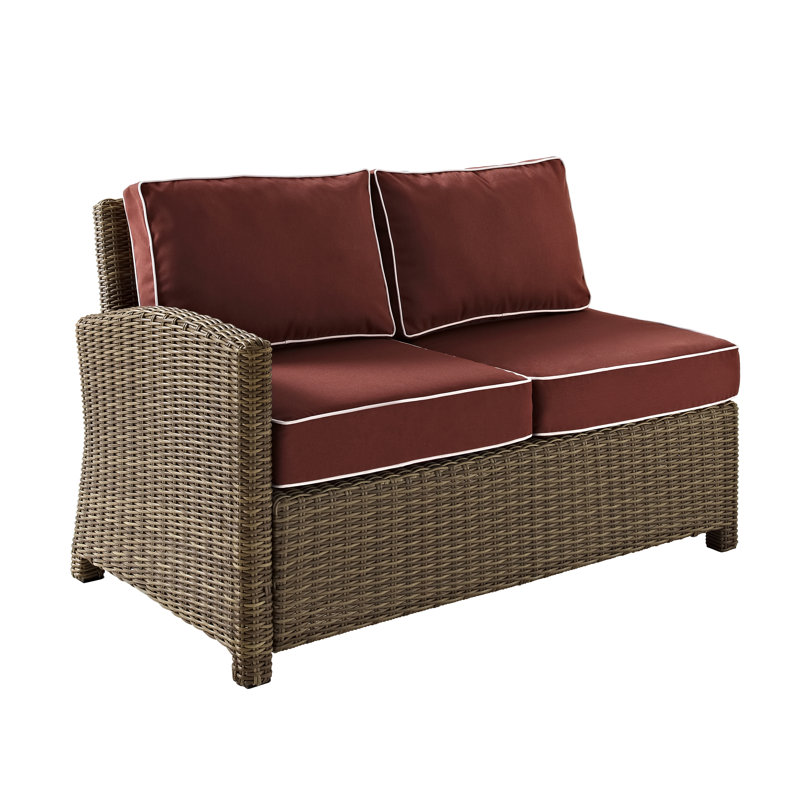 Causeuse d'extérieur avec coussins 52,75 po Regina, Sangria, Brun