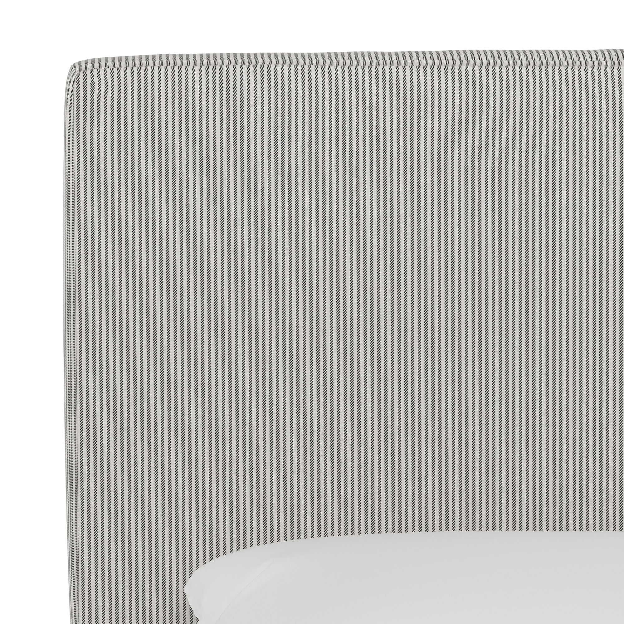 Marquise Upholstered Headboard, King, Oxford Stripe Charcoal