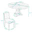 Ensemble de table de salle à manger extensible 5 pièces avec 4 chaises rembourrées-636099831-636099829-636099826