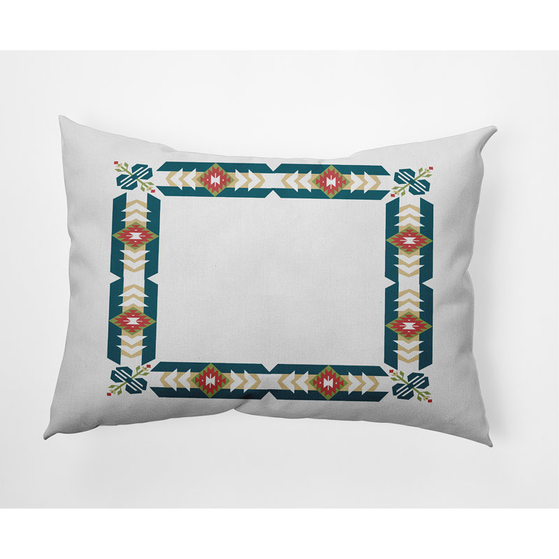 Jodhpur Outdoor Reversible Throw Pillow, Teal