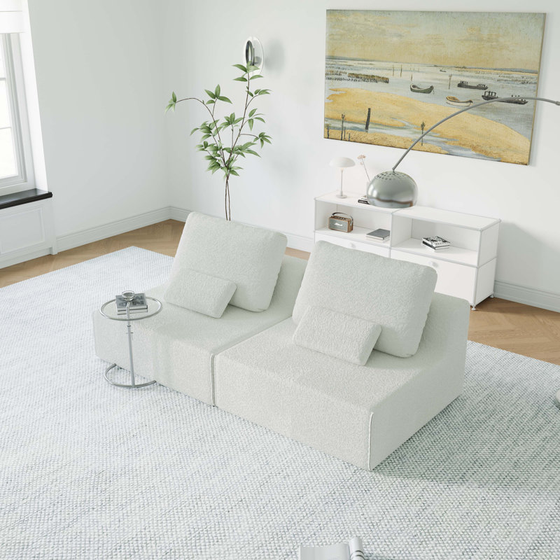 Canapé modulaire surdimensionné avec design compressible convertible et combinaison libre pour un salon confortable et des réunions de famille