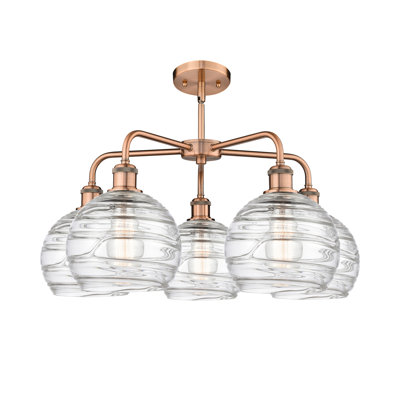 Essex 5 - Light Steel Dimmable Sphere Chandelier