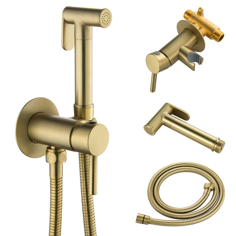 Single-Hole Horizontal Bidet Faucet, Brushed Gold
