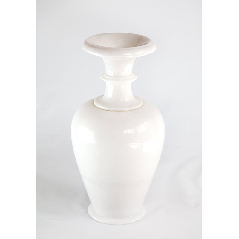 Handmade Marble Table Vase, Makrana White