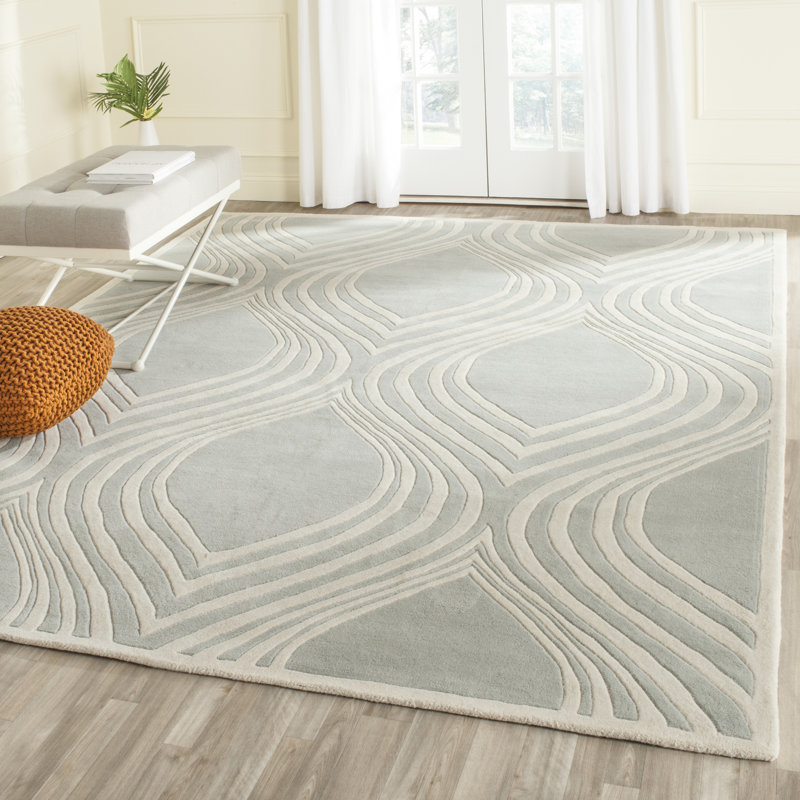 Oglesbee Hand Tufted Wool Geometric Rug, Rectangle 8' x 10'