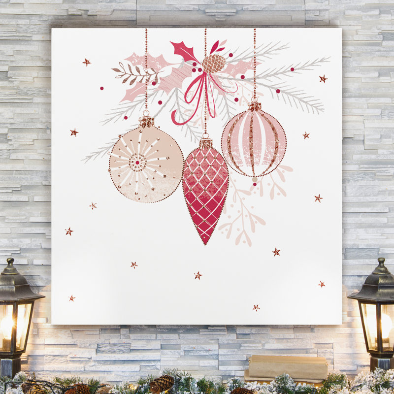 « pretty rose baubles », impression sur toile tendue, H 16 po x l 16 po x P 1 po