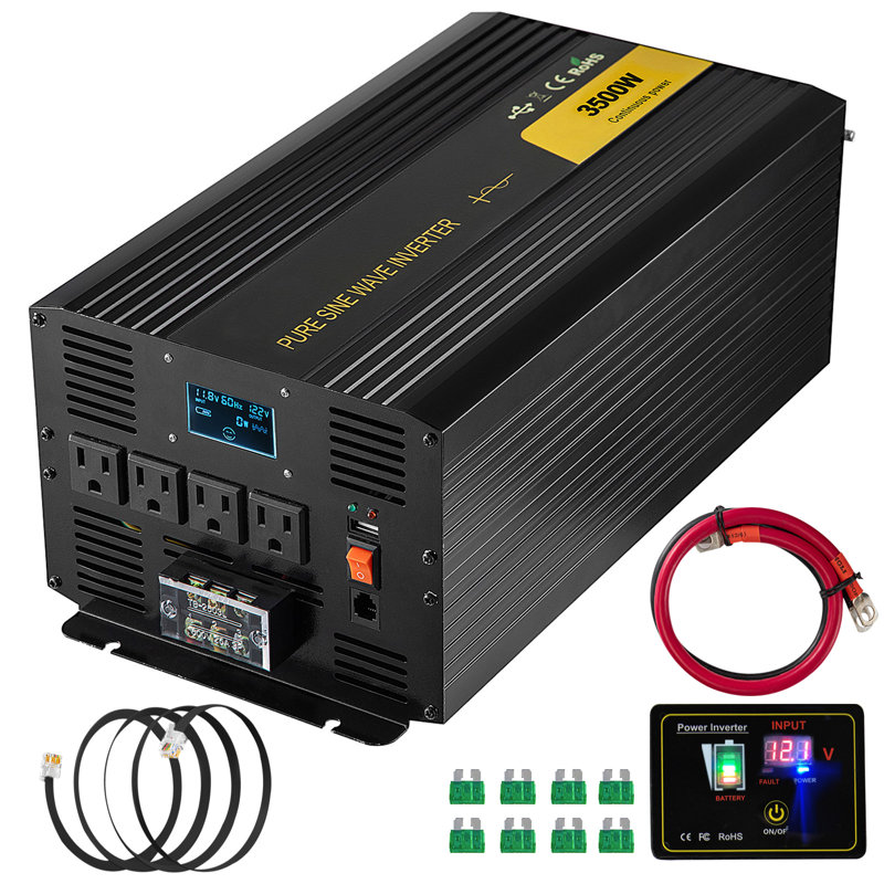 Onduleur à onde sinusoïdale pure 3500 watts, DC 12V à AC